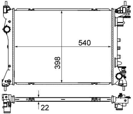 Radiator, engine cooling OPEL COMBO FIAT DOBLO