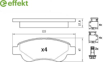 Brake Pad Set, disc brake PSA - 16 114 569 80