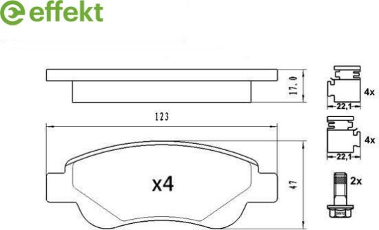 Brake Pad Set, disc brake PSA - 16 114 569 80