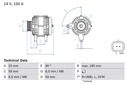 Alternator TRAFIC II Buss (JL), MASTER II Buss (JD)