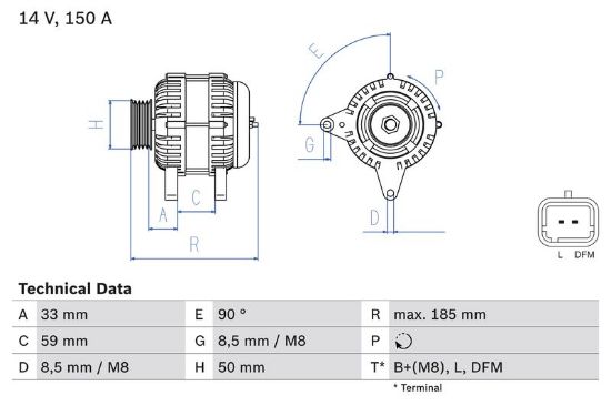 Alternator TRAFIC II Buss (JL), MASTER II Buss (JD)