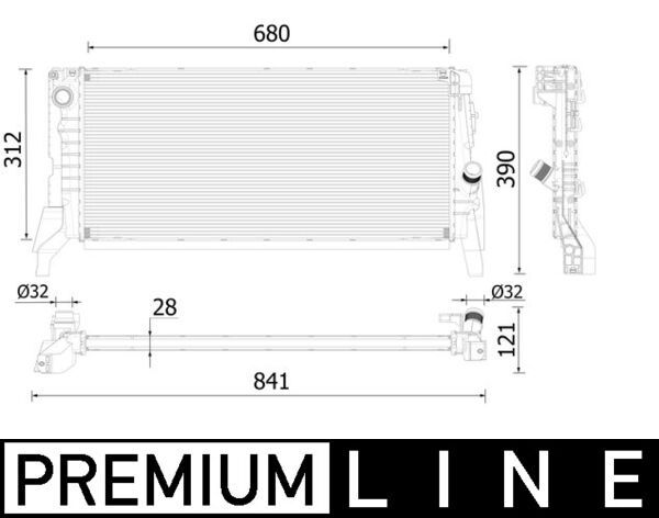 Radiator, engine cooling BMW 2 (F45/F46)