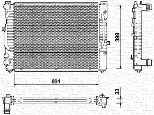 Radiator, engine cooling AUDI A4 1.6-1.8 20V-1.9 DI/TDI