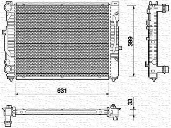 Radiator, engine cooling AUDI A4 1.6-1.8 20V-1.9 DI/TDI
