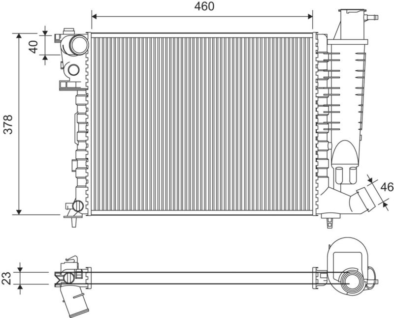 Radiator, engine cooling Citroen ZX