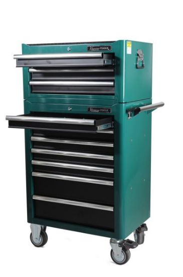 Tool Trolley tööriistadega 10 sahtlit, roheline