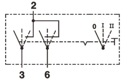 Switch 0-I-II 12V,16A