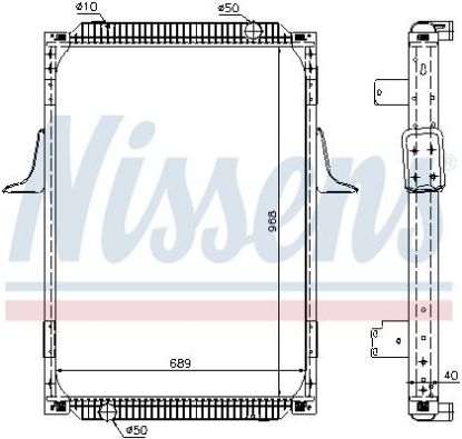 Radiator, engine cooling RVI PREMIUM 96-