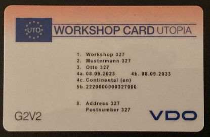 Tachograph needle Töökojakaart (koolituse G2V2)