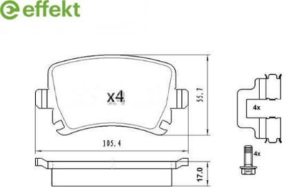 Brake Pad Set, disc brake VAG - 1K0 698 451G