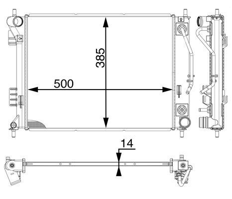 Radiator, engine cooling Hyundai ix20