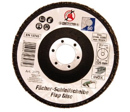 Flap Wheel Sanding Disc, angle grinder Lamellketas, Ø 125 mm,  60