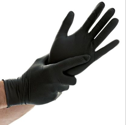 Pull-on Glove Nitriilkindad Power Grip, puudrivabad 50tk L must