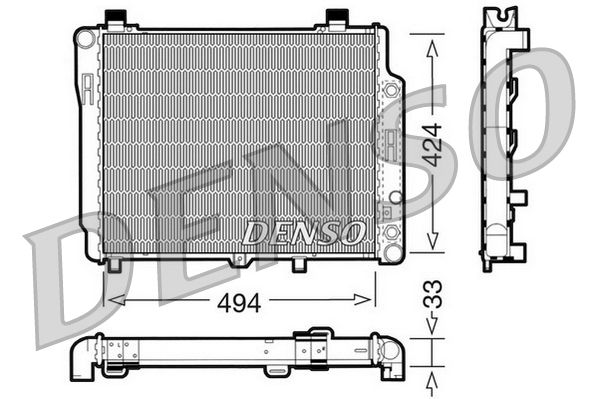 Radiator, engine cooling MERCEDES C 200 / 220 D A/T (