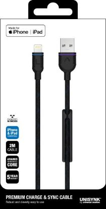 Laadimiskaabel Apple iphone lightning, 2m, must, premium tugev