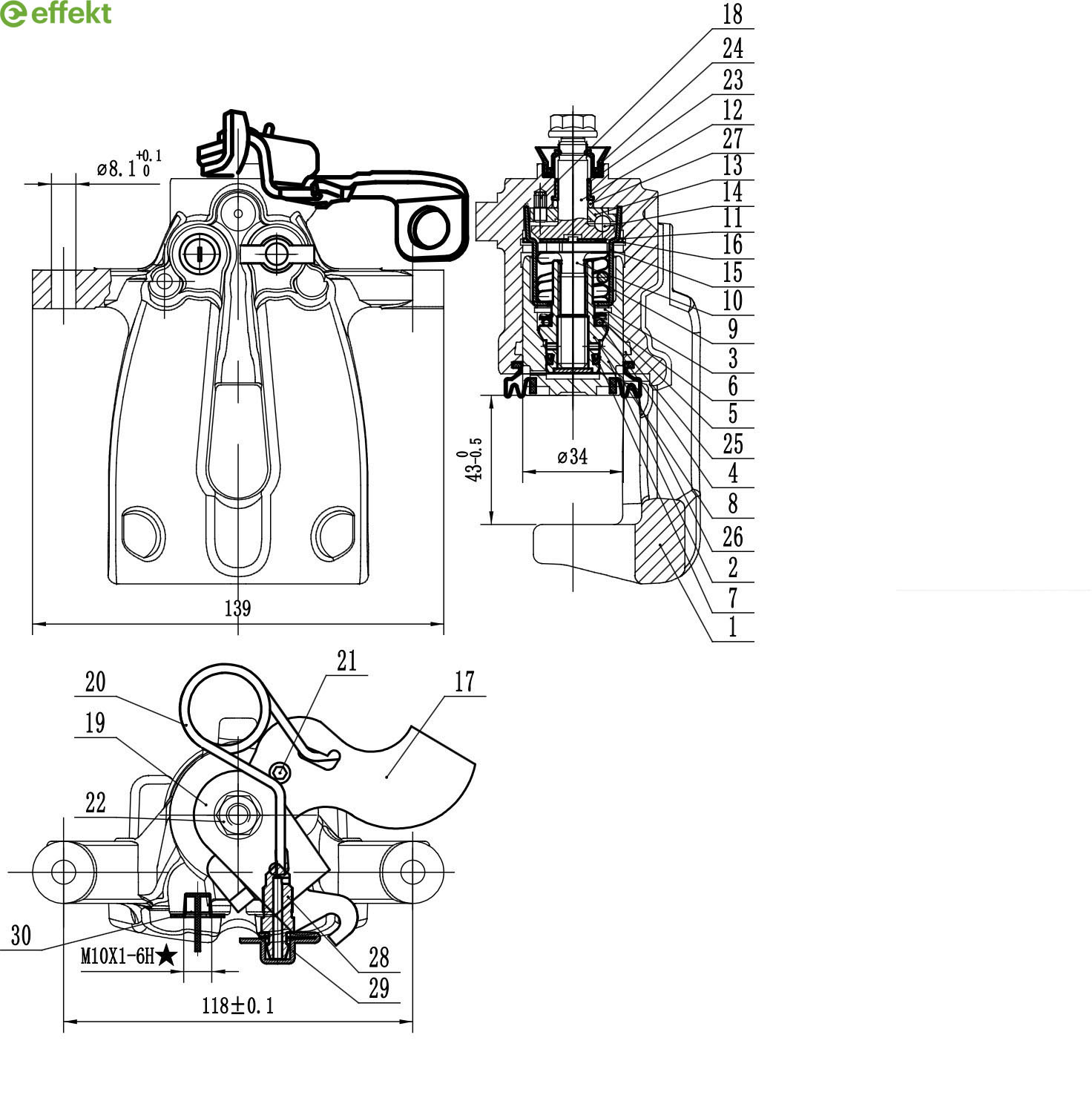Brake Caliper KIA - 58311-A2A30