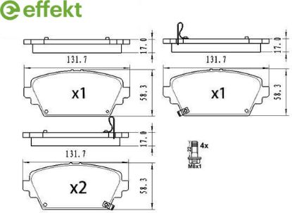 Brake Pad Set, disc brake Honda, Nissan