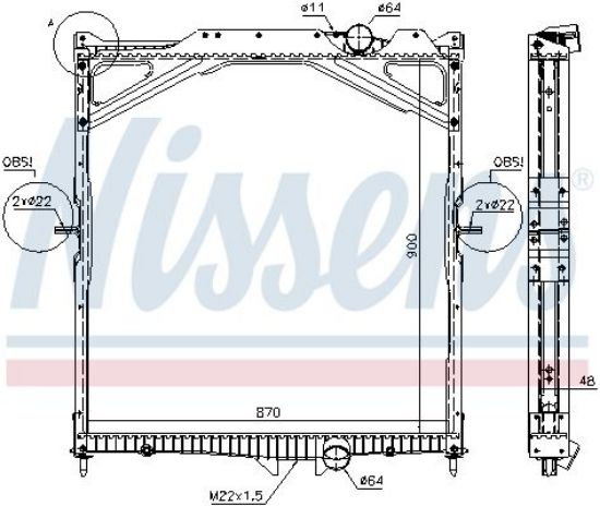 Radiator, engine cooling VOLVO FH-12   02-