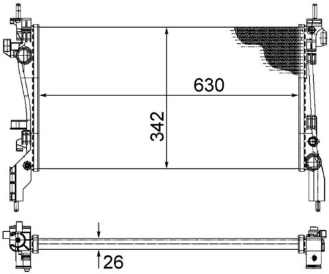 Radiator, engine cooling FIAT FIORINO / QUBO 1.3D