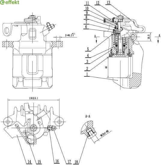 Brake Caliper VAG - 1J0 615 423 D