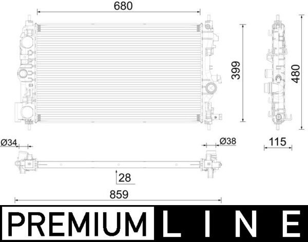 Radiator, engine cooling OPEL INSIGNIA 1.4