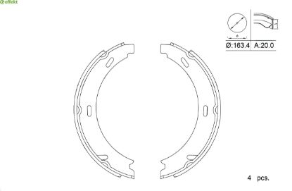 Brake Shoe Set, parking brake MERCEDES-BENZ - 414 420 03 20