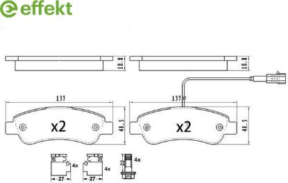 Brake Pad Set, disc brake PSA - 16 124 341 80