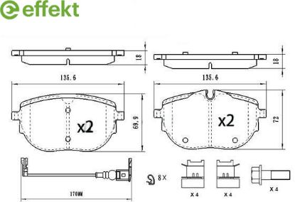 Brake Pad Set, disc brake VAG