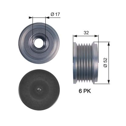 Alternator Freewheel Clutch Peugeot/CitroEn/Ford