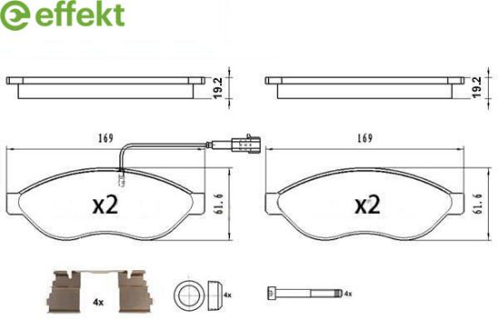 Brake Pad Set, disc brake PSA - 16 124 339 80