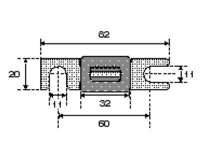 Fuse 325A 60mm 48V korpusega