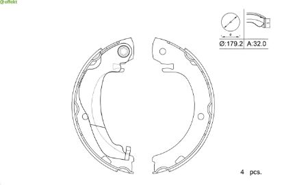 Brake Shoe Set, parking brake TOYOTA - 04495-0F010