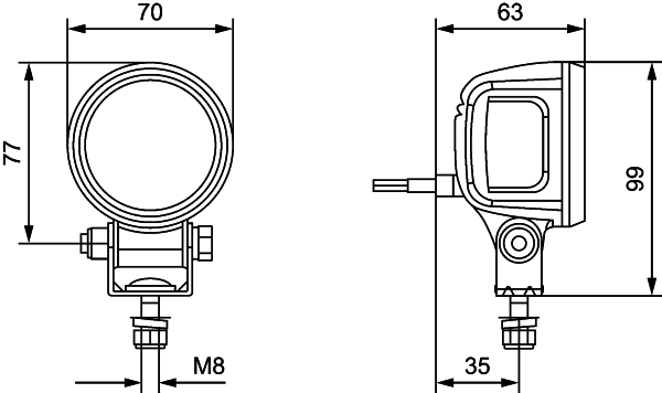 Worklight 10-80V, punane joonetuli