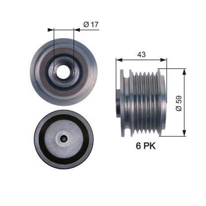 Alternator Freewheel Clutch FOCUS C-MAX, FOCUS II (DA_)