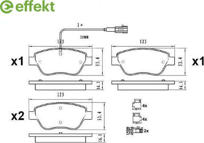 Brake Pad Set, disc brake Fiat