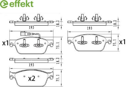 Brake Pad Set, disc brake VAG
