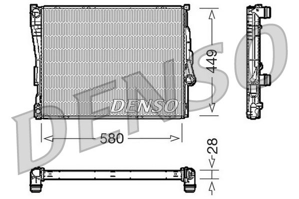 Radiator, engine cooling BMW 3E46 / 320d / 323i / 328