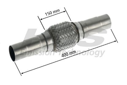 Flexible Pipe, exhaust system 60/70/76x400mm astmega keevitatud otstega