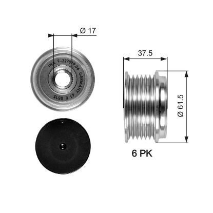 Alternator Freewheel Clutch XC70 CROSS, V70 I (LV)