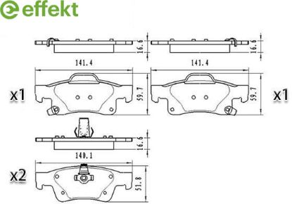 Brake Pad Set, disc brake JEEP - 68052386AA