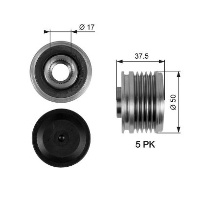 Alternator Freewheel Clutch GA75106 - A-CLASS (W169)