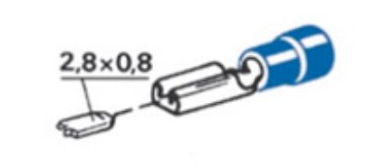 Terminal, electric universal parts plaat, ema 2,8x0,8mm sinine  25tk