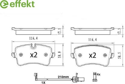Brake Pad Set, disc brake VAG