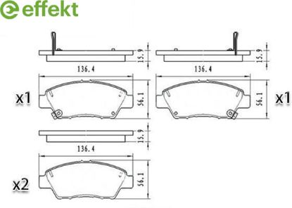 Brake Pad Set, disc brake HONDA - 45022-TK6-A00