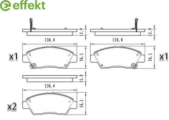 Brake Pad Set, disc brake HONDA - 45022-TK6-A00