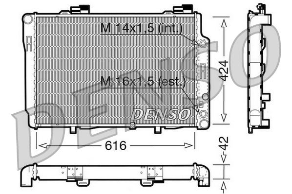 Radiator, engine cooling MERCEDES C 200 / 220 / 250 D