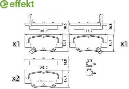 Brake Pad Set, disc brake TOYOTA - 04466-02170