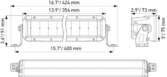 Spotlight 13" ECE ref. 40, 3800lm, 12/24V 354mm