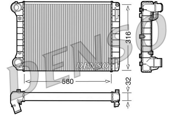 Radiator, engine cooling FIAT Punto 1.9 D / JTD