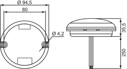 Direction Indicator 10-30V, 95x35mm, 260mm kaabel